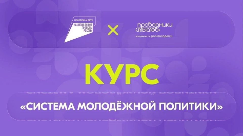 В рамках масштабной программы «Проводники смыслов» стартовал онлайн-курс «Система молодёжной политики»