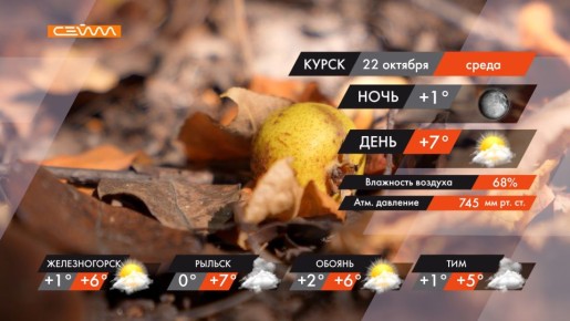 #ПогодаКурск. В среду 22 октября в Курске будет облачно с прояснениями