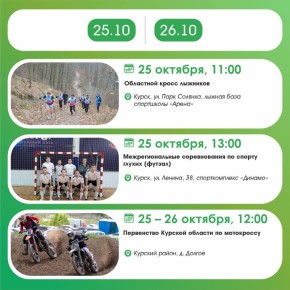 На выходных будет чем заняться! Делимся спортивными событиями 25 и 26 октября