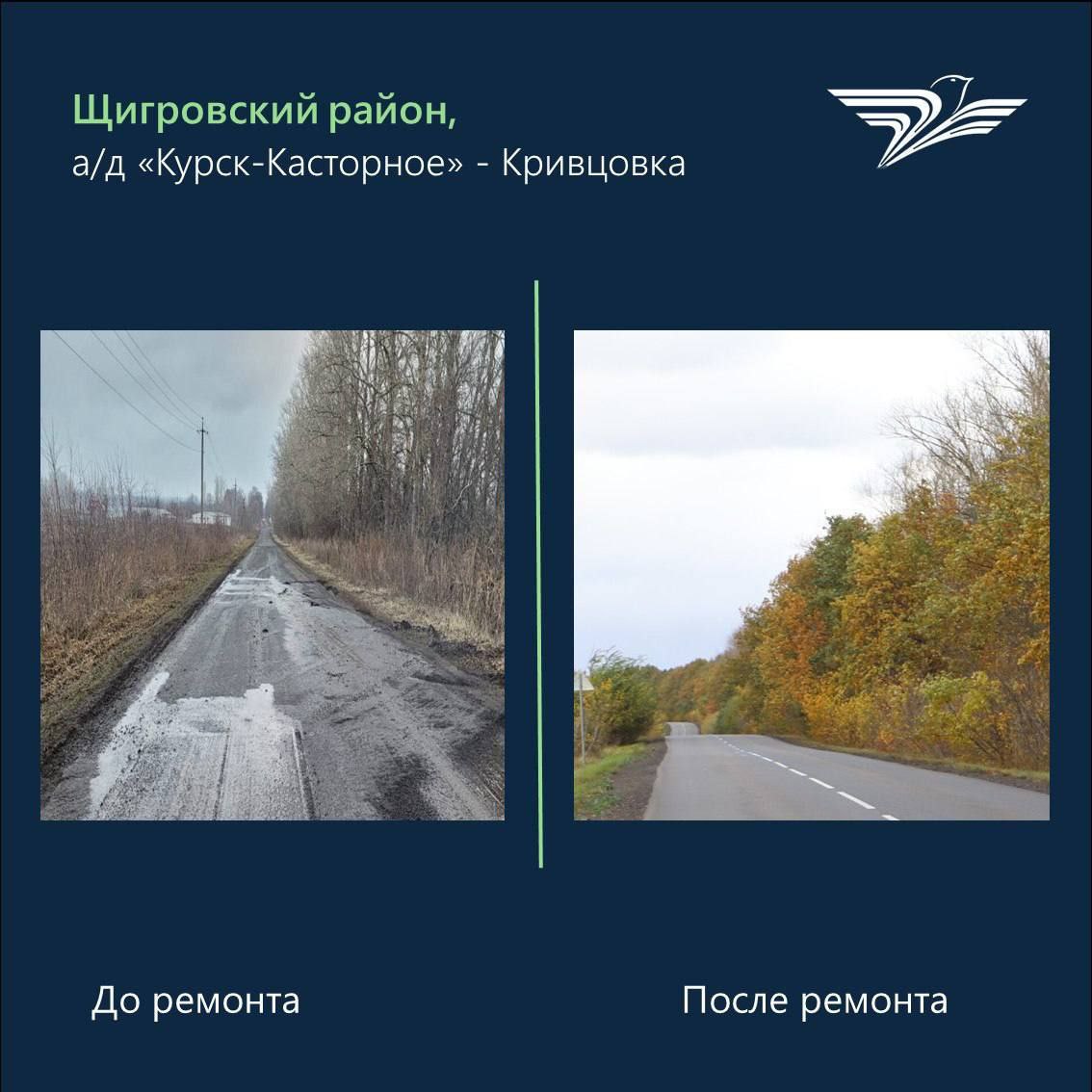 В Курской области отремонтировали 6,3 км дороги в Щигровском районе