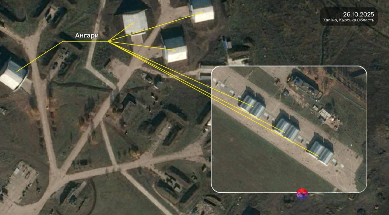 Украинская сторона публикует спутниковые фотографии аэродрома Халино в Курской области, который несмотря на своё название, больше дронопорт Украинская сторона публикует спутниковые фотографии аэродрома Халино в Курской области, который несмотря на своё название, больше дронопорт