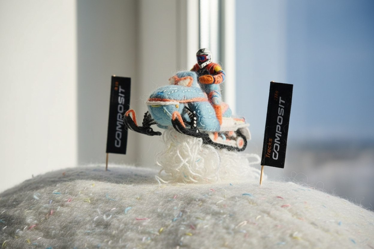 Пока о настоящем снеге мы только мечтаем, композитовцы задействовали ИИ и смоделировали уютные, вязаные кадры