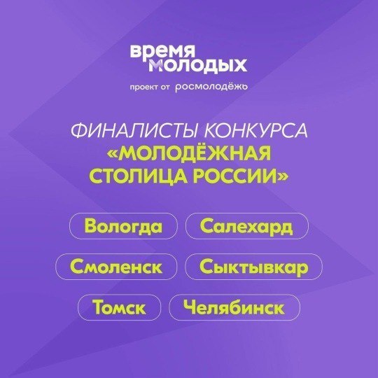 В финал Всероссийской премии молодежных достижений «Время молодых» вышли Смоленск и Елец В финал Всероссийской премии молодежных достижений «Время молодых» вышли Смоленск и Елец