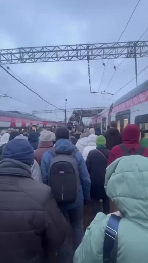 На МЦД-4 в районе Курского вокзала сломалась электричка, на платформе очень много людей