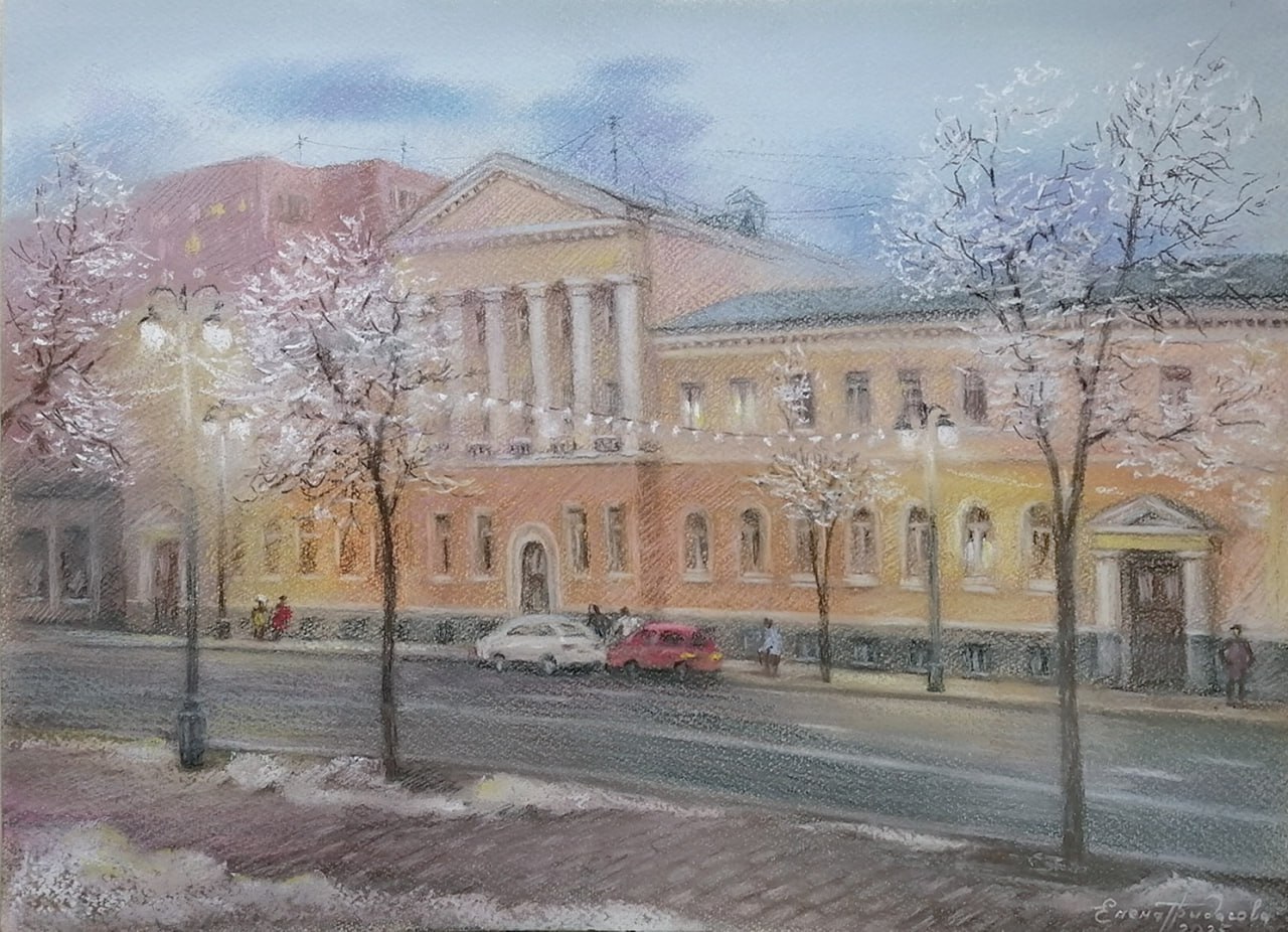 Заснеженный Курск в работах местной художницы Елены Гридасовой Заснеженный Курск в работах местной художницы Елены Гридасовой