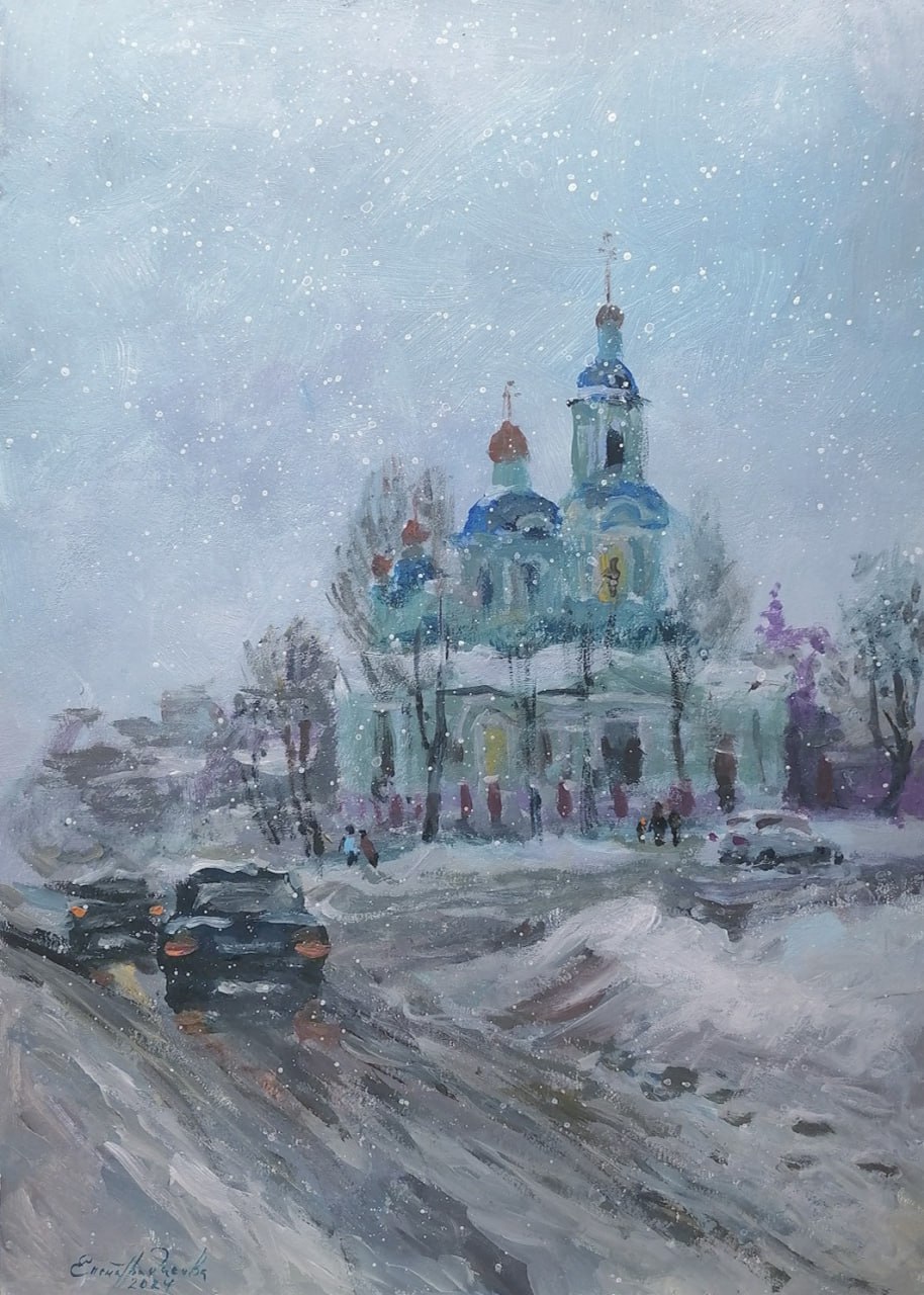 Заснеженный Курск в работах местной художницы Елены Гридасовой Заснеженный Курск в работах местной художницы Елены Гридасовой