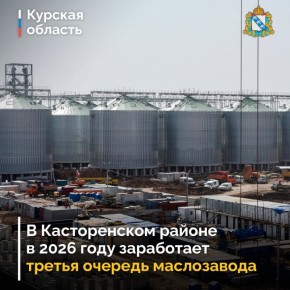В Касторенском районе в первом квартале 2026 года планируют запустить третью очередь производственно-логистического комплекса «Курскагротерминал», входящего в Группу компаний «Содружество»