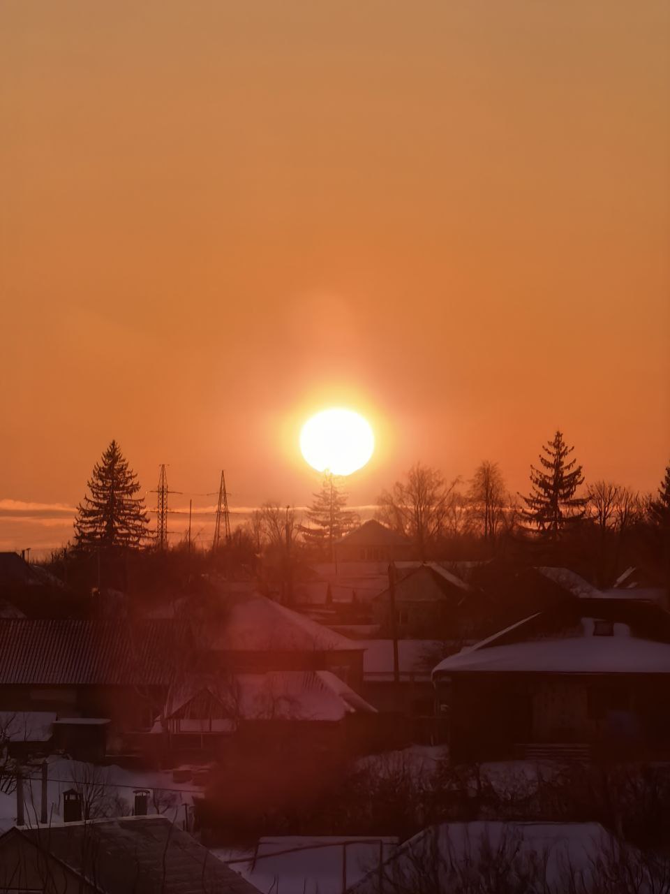 Красивый закат! Мороз -14 Красивый закат! Мороз -14