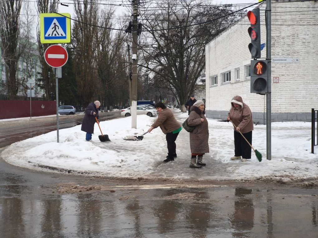 Курские споршколы убирают снег вокруг своих территорий Курские споршколы убирают снег вокруг своих территорий