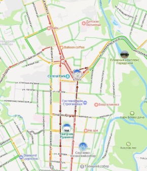 Центр Курска (и не только) стоит в пробках