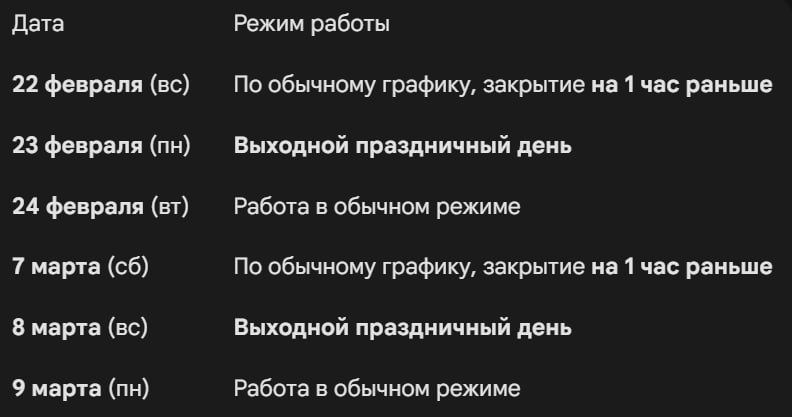 График работы почтовых отделений Курской области в праздничные дни