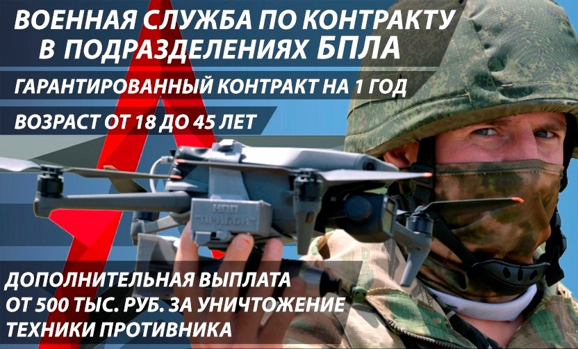 Военный комиссариат Фатежского района Курской области набирает граждан, пребывающих в запасе, на военную службу по контракту в ВС РФ в подразделения БПЛА