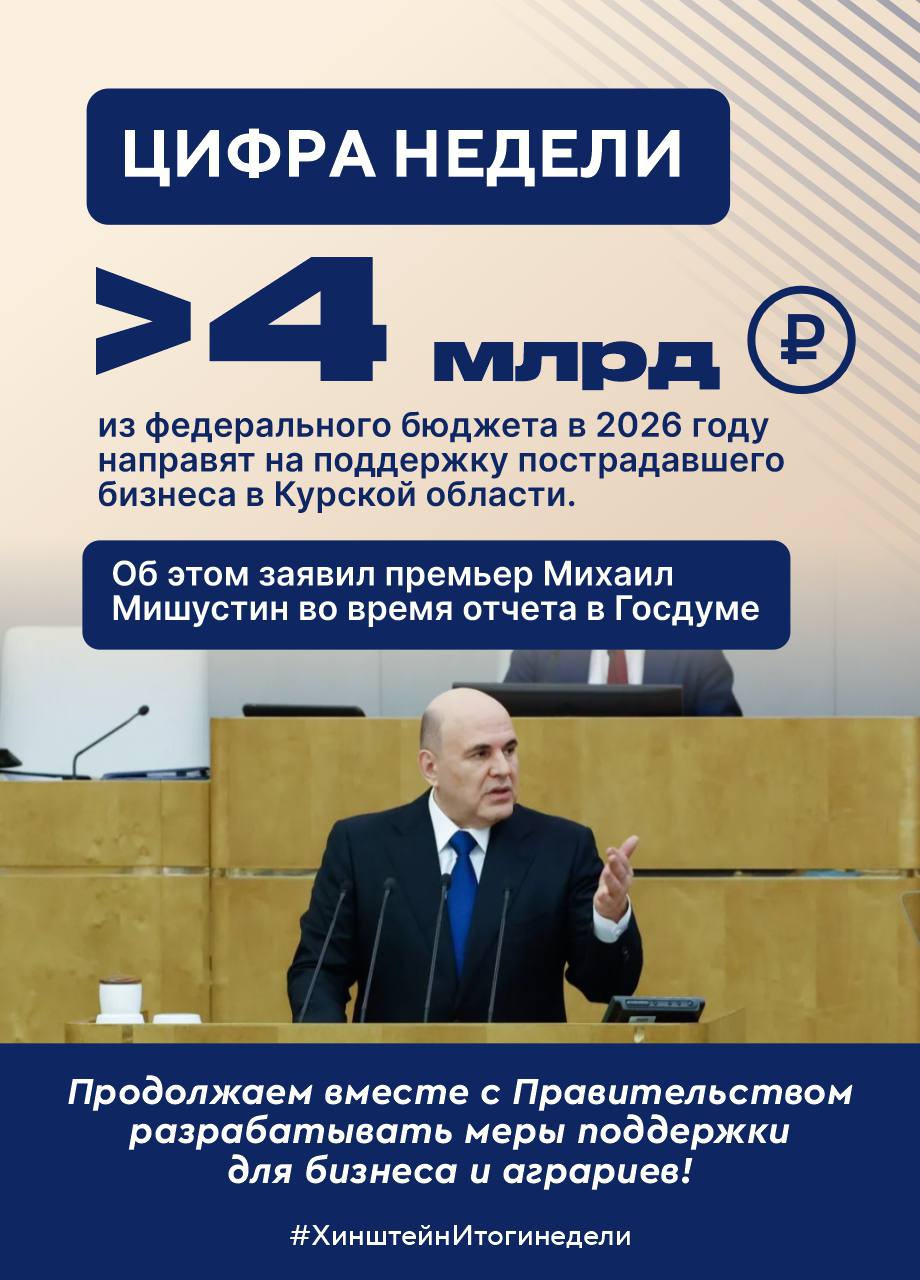 Александр Хинштейн: В вечер воскресенья подвожу традиционные итоги недели