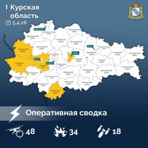 Александр Хинштейн в своем канале в MAX опубликовал сводку об оперативной обстановке в Курской области за прошедшие сутки: