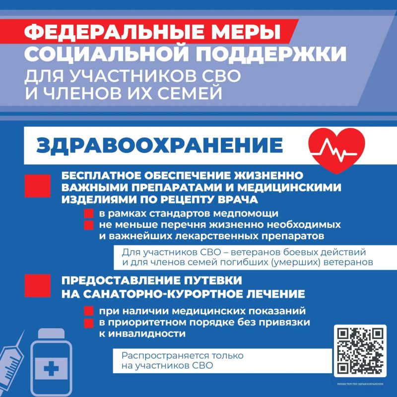 Публикуем I часть карточек федеральных и региональных мер социальной поддержки участников СВО и членов их семей: здравоохранение, юридическая помощь, занятость и спорт Публикуем I часть карточек федеральных и региональных мер социальной поддержки участников СВО и членов их семей: здравоохранение, юридическая помощь, занятость и спорт