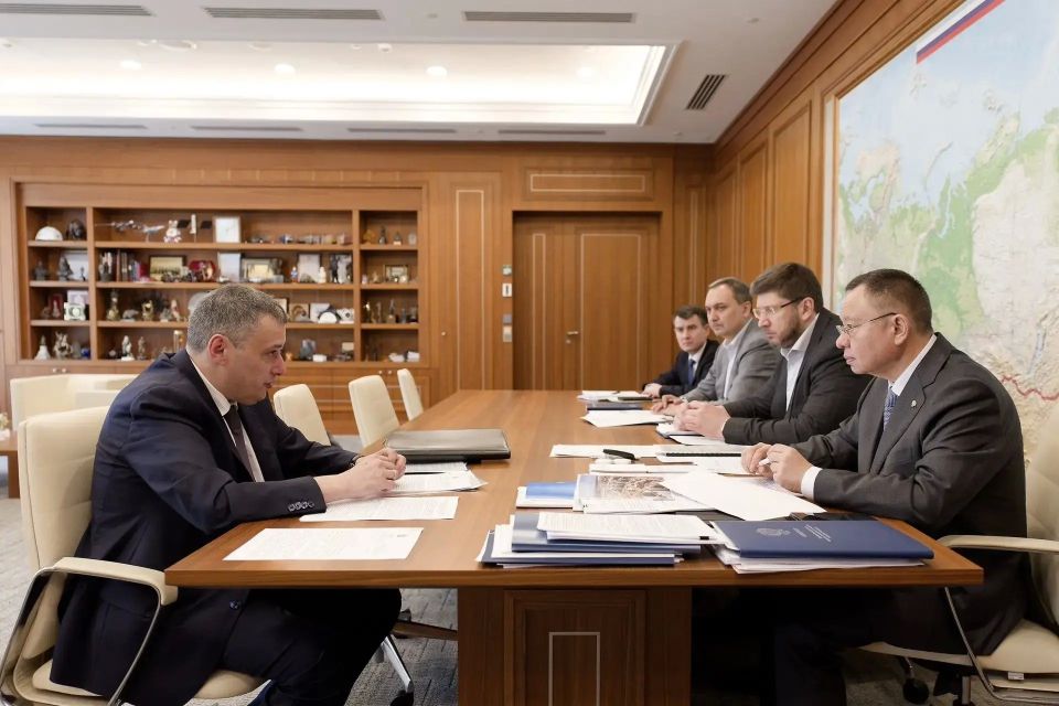 Глава Минстроя России Ирек Файзуллин провел рабочую встречу с Губернатором Курской области Александром Хинштейном