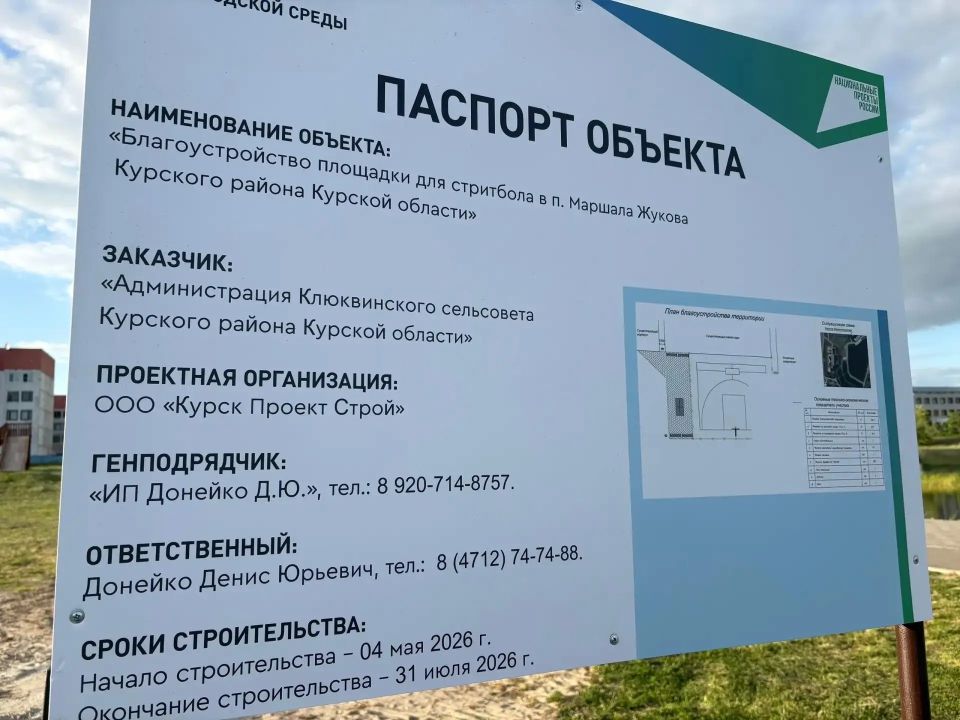 В поселке Маршала Жукова под Курском строят современную площадку для стритбола В поселке Маршала Жукова под Курском строят современную площадку для стритбола