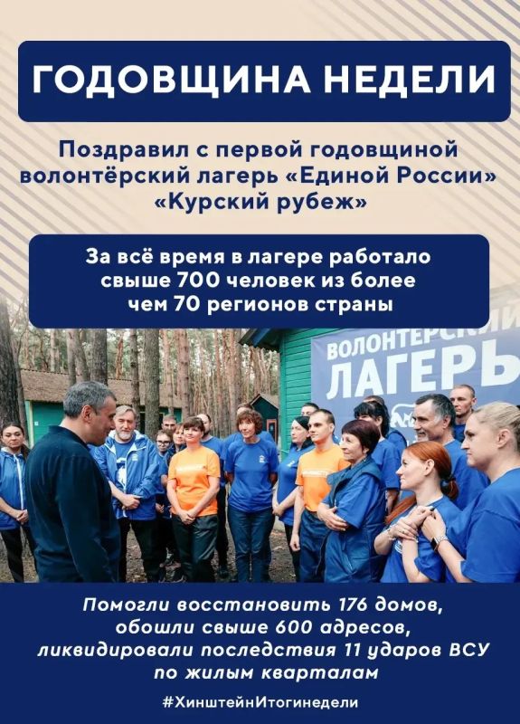 Александр Хинштейн: В завершение недели подводим её итоги Александр Хинштейн: В завершение недели подводим её итоги