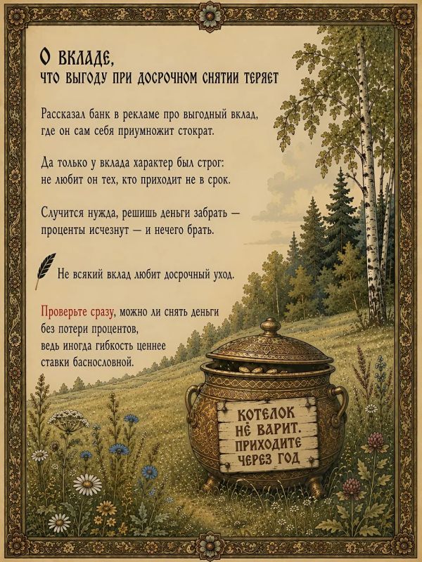 В каждой сказке есть своя Баба-Яга, а в каждом договоре банковского вклада — своя «звёздочка» В каждой сказке есть своя Баба-Яга, а в каждом договоре банковского вклада — своя «звёздочка»