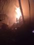 Огнеборцы ПЧ Золотухинского района на тушении хозпостройки