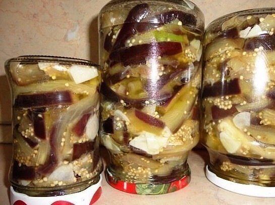 Баклажаны, приготовленные под маринадом с грибочками
