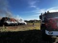 Распространение огня не допущено! Горение тюков сена в с.Никольское Солнцевского района
