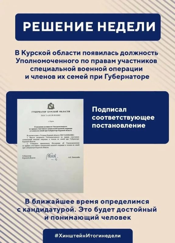 Глава региона Александр Хинштейн делится итогами недели Глава региона Александр Хинштейн делится итогами недели