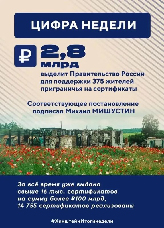 Глава региона Александр Хинштейн делится итогами недели Глава региона Александр Хинштейн делится итогами недели
