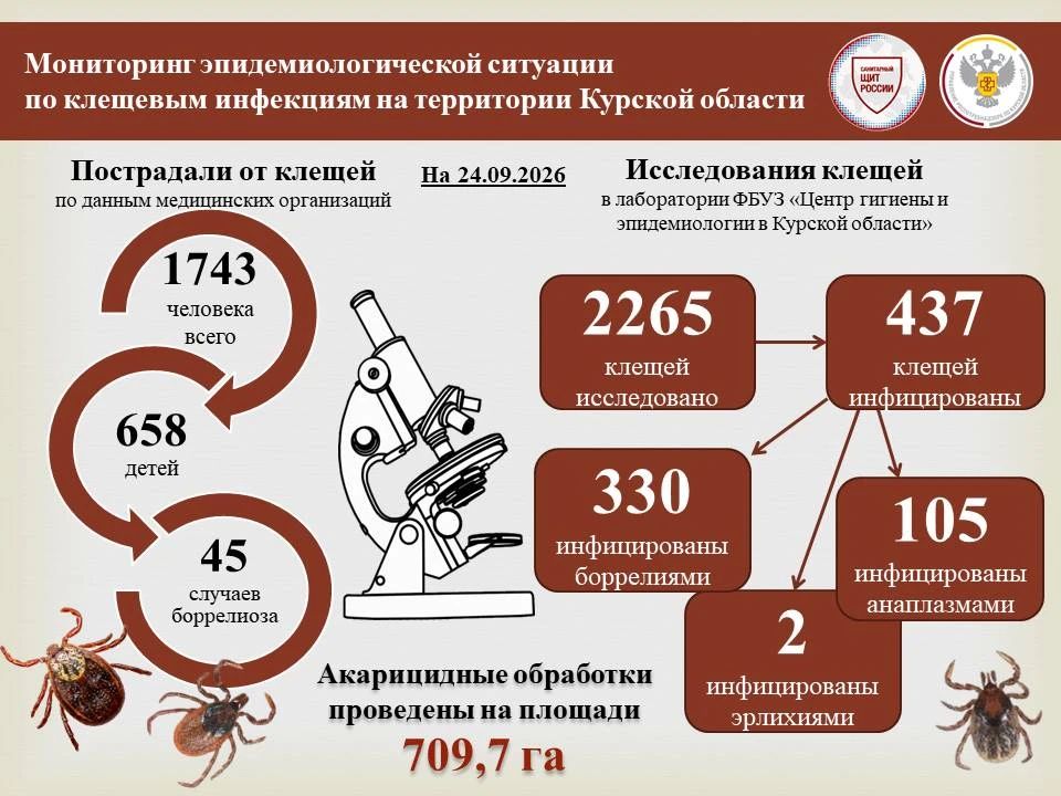 45 случаев боррелиоза зарегистрировано в текущем сезоне
