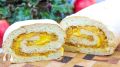 Нежный бисквитный рулет с яблоками и апельсиновым кремом