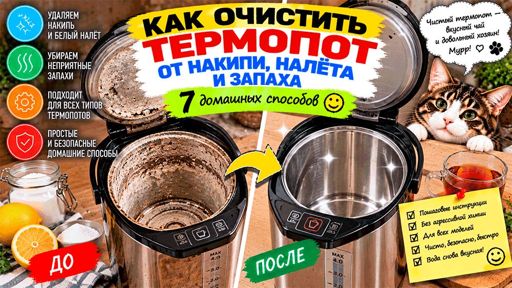 Очистка термопота: простые и эффективные методы борьбы с накипью и запахом