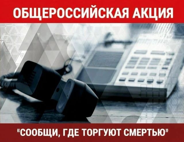 Стартовал II этап Общероссийской акции «Сообщи, где торгуют смертью!», который проходит в стране с 21 сентября по 2 октября 2026 года