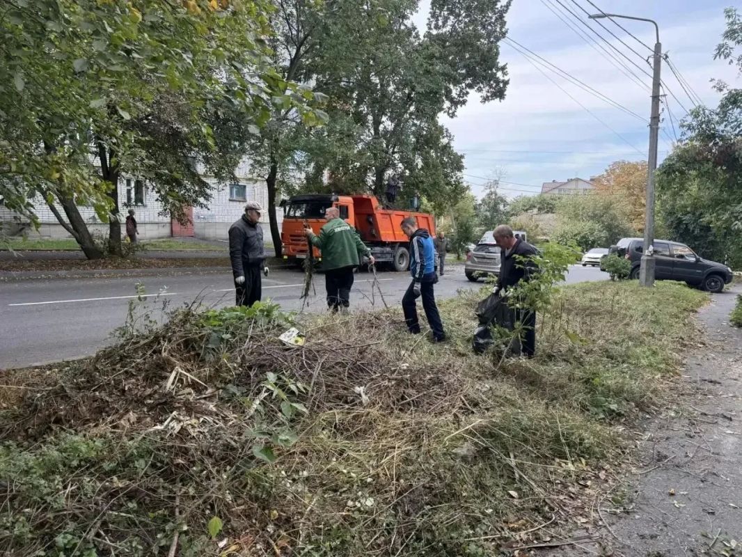 В Курске на субботнике работники администрации убрали 30 кубометров мусора