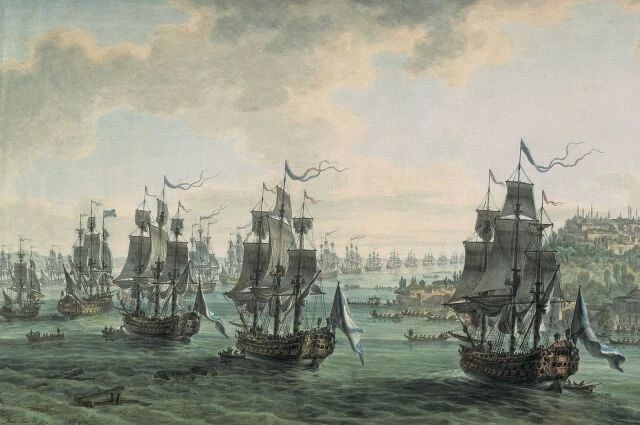 27 сентября 1783 года на воду был спущен 66-пушечный парусный линейный корабль «Слава Екатерины» — первый боевой корабль Черноморского флота Российской империи 27 сентября 1783 года на воду был спущен 66-пушечный парусный линейный корабль «Слава Екатерины» — первый боевой корабль Черноморского флота Российской империи