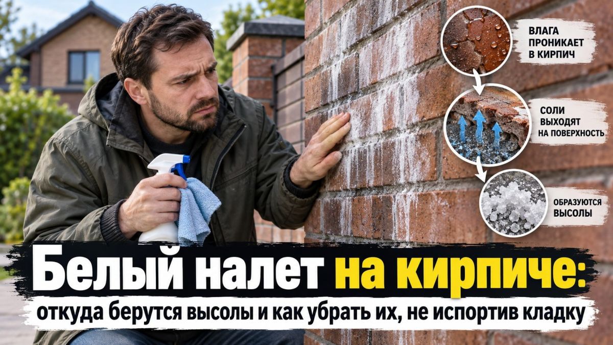 Почему на кирпиче появляется белый налет и как с ним справиться
