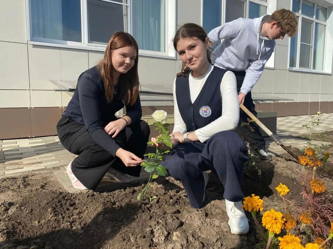 Курские гимназисты высадили Аллею роз Курские гимназисты высадили Аллею роз