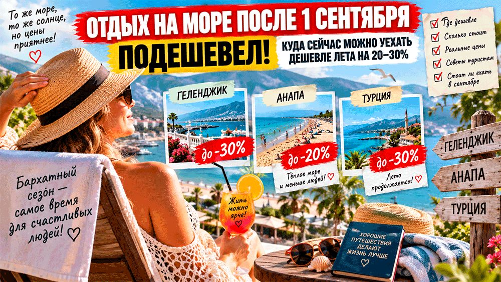 Сентябрьское море: где отдохнуть дешевле на 20-30%