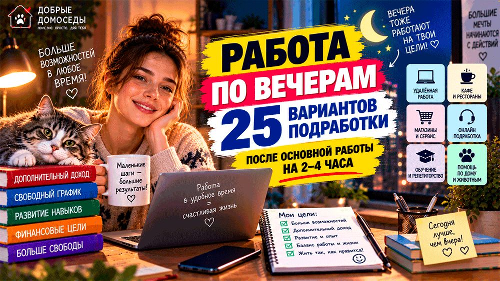 Как найти идеальную вечернюю подработку: 25 идей для дополнительного заработка