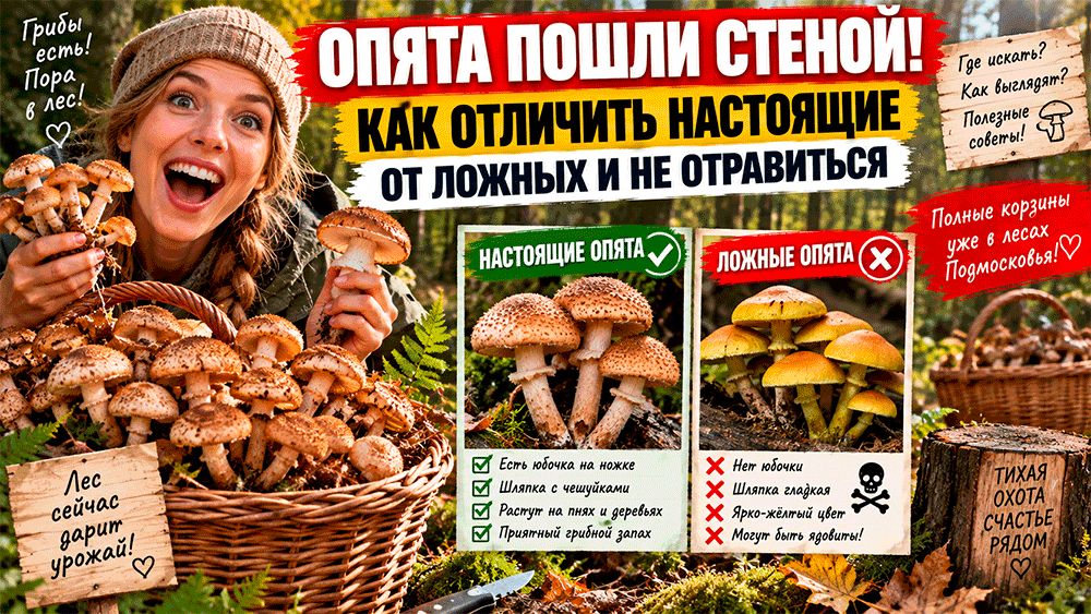 Опята: как не ошибиться и выбрать только съедобные грибы из леса