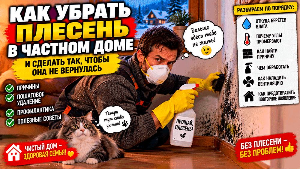 Как навсегда избавиться от плесени в частном доме: пошаговое руководство