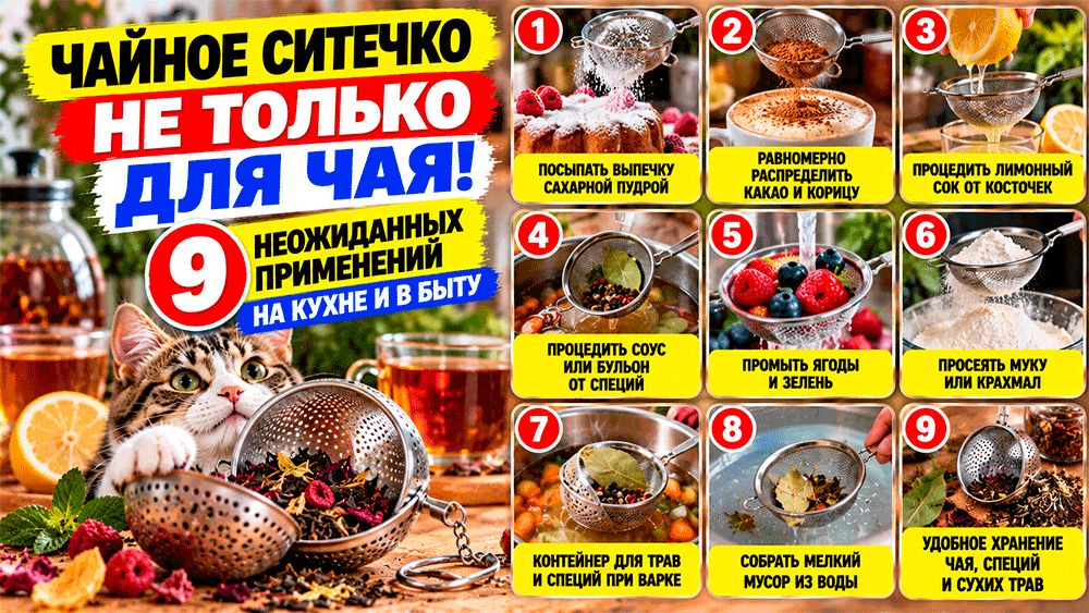 Чайное ситечко умеет больше: 9 полезных способов использовать его на кухне