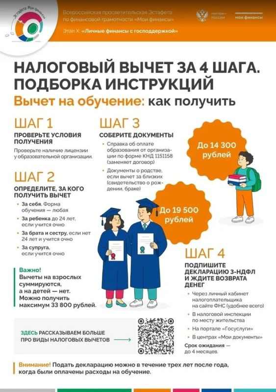 Предлагаем вашему вниманию инструкцию "Налоговый вычет за 4 шага" Предлагаем вашему вниманию инструкцию "Налоговый вычет за 4 шага"