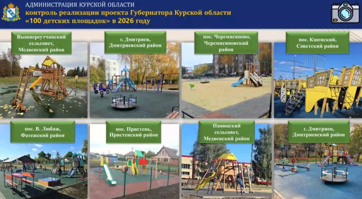В Курской области по инициативе губернатора продолжат установку детских площадок в районах