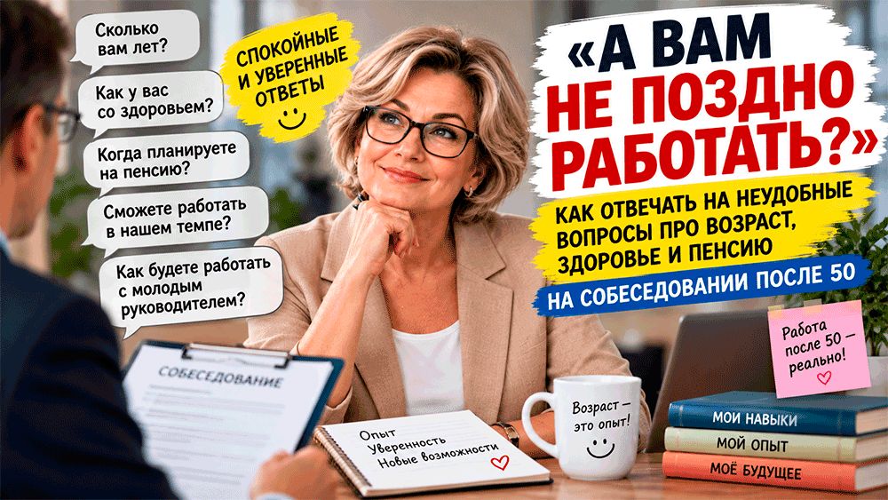 Собеседование после 50: как отвечать на вопросы о возрасте, здоровье и пенсии