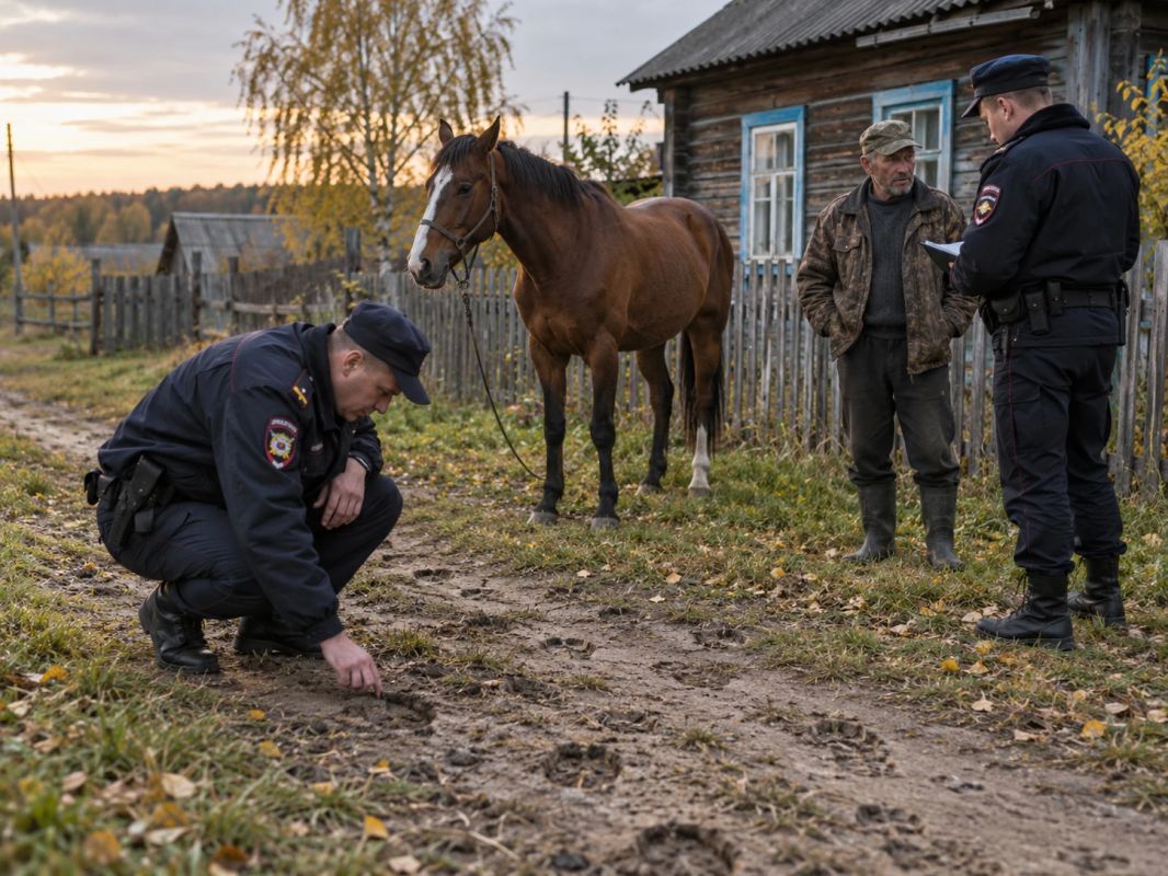 В Курской области мужчина увел чужую лошадь с пастбища к себе домой
